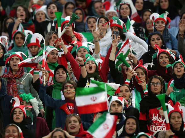 Iran women freely attend a football match