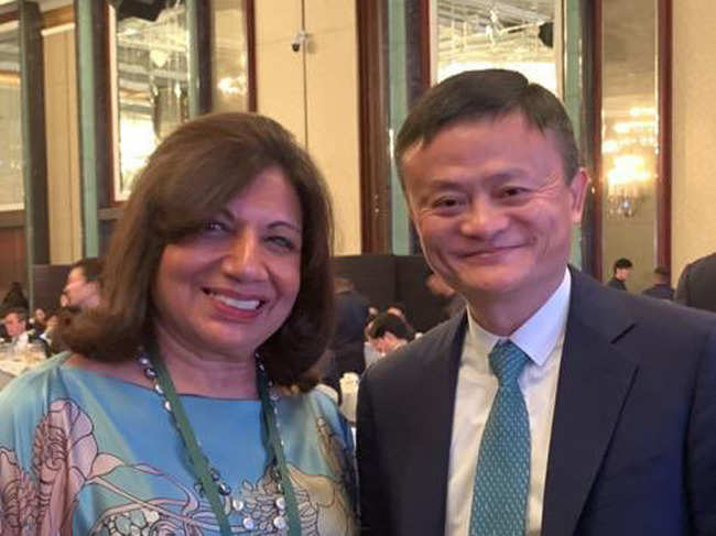 ​Kiran Mazumdar-Shaw (L) posted a picture with Jack Ma​ (R) on social media.