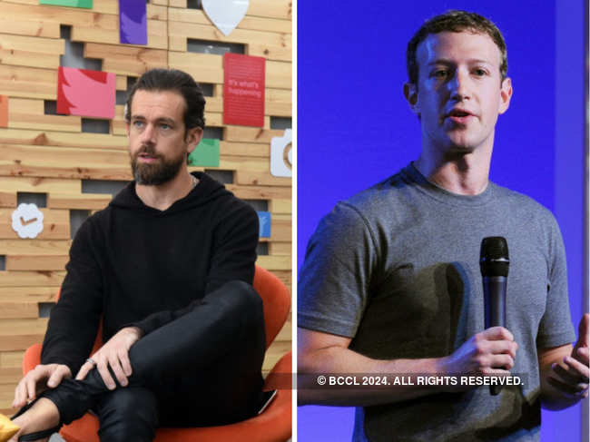 Twitter CEO Jack Dorsey (left) and Facebook founder and CEO Mark Zuckerberg (right) have always been at odds with each other.