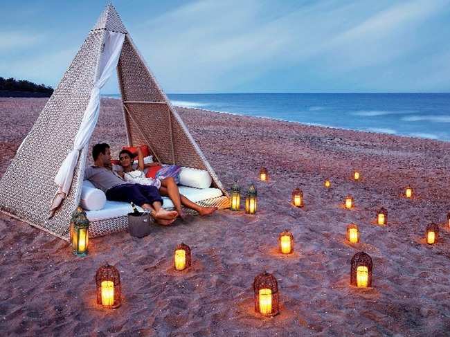 A meal to remember: Chennai’s beaches by the Bay of Bengal offer a unique treat. Woo your lady love with dinner under a blanket of stars with the waves crashing in the backdrop. Pic: InterContinental Chennai Mahabalipuram