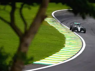 Nico Rosberg of Germany and Mercedes GP during the Formula One Grand Prix of Brazil at Autodromo Jose Carlos Pace in 2015.
