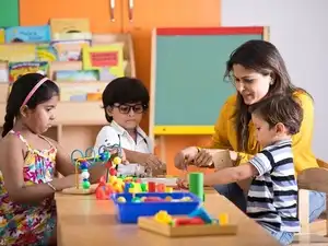 child with teacher