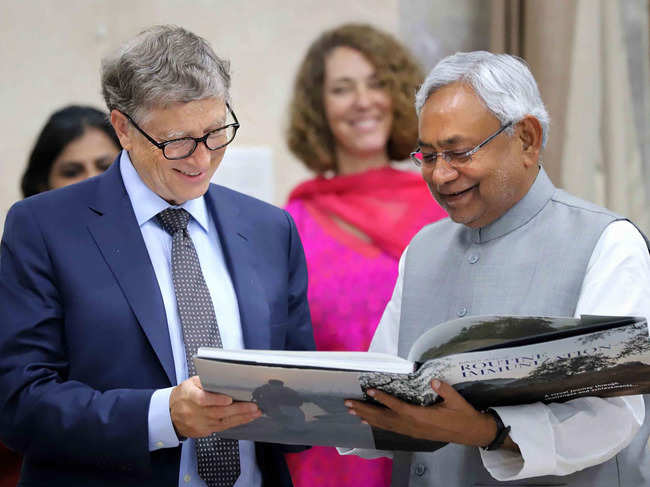 Microsoft Corp. co-founder Bill Gates ​met ​Bihar Chief Minister Nitish Kumar in Patna​.