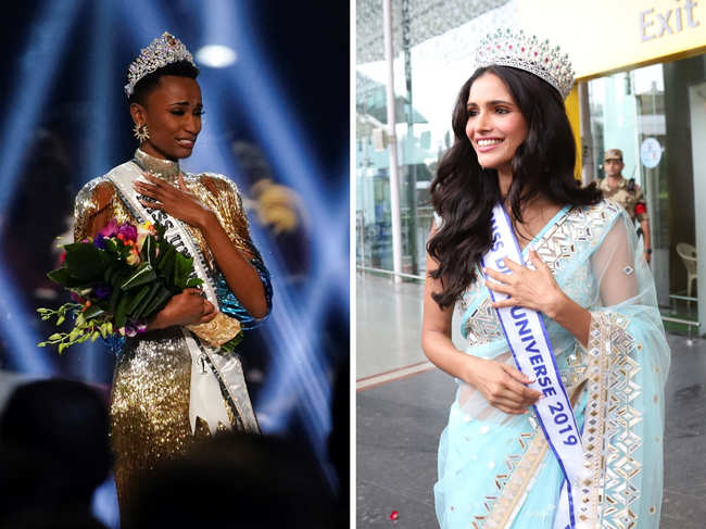 South Africa's Zozibini Tunzi (left) won the coveted crown this year, while Vartika SIngh (right) couldn't make it to Top 10.