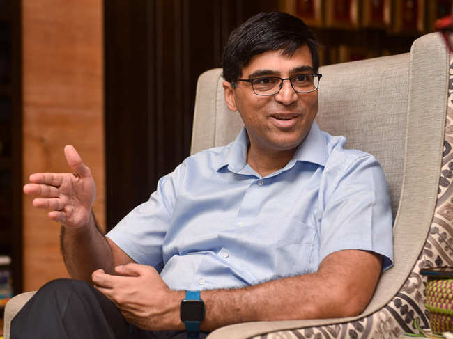 Indian chess legend Viswanathan Anand speaks during an interview, in Chennai, Dec. 12, 2019.