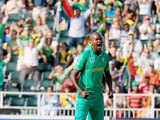 Lonwabo Tsotsobe celebrates Yuvraj's wicket