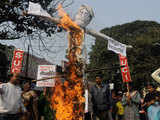 Protest against price hike of petrol & diesel