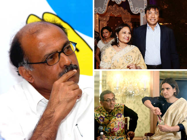 Clockwise from left: Here's what Air Deccan founder GR Gopinath, Usha and Lakshmi Niwas Mittal, Nobel prize winners Esther Duflo and Abhijit Banerjee have been up to in the new year.