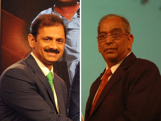 V Vaidyanathan (L) told the audience a story shared by ex-ICICI chairman Narayanan Vaghul, which has stuck with him for almost 20 years.