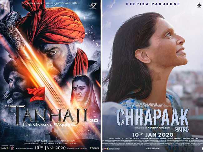 ‘Tanhaji’, in Taran’s words, had a ‘heroic’ weekend and ended up raking in Rs 61.75 cr. 'Chhapaak', on the other hand, had a lukewarm response with Rs 19.02 cr.