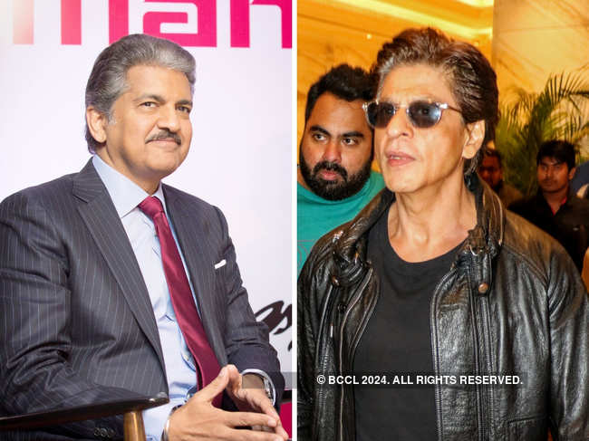 Anand Mahindra (left) shared the viral clip of the trick and SRK (right) responded.