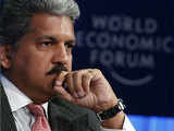 Anand Mahindra attends a session at the WEF