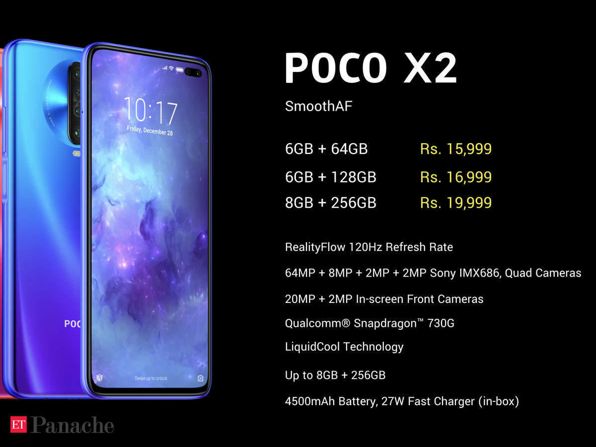 POCO X2 Price in India: POCO X2 with 64MP Quad-cam, 120 Hz display ...