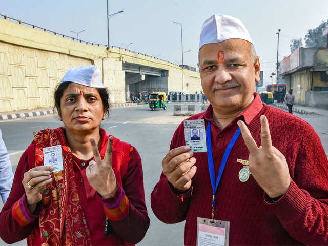 Manish Sisodia after voting