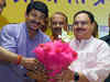 BJP chief JP Nadda meets Manoj Tiwari