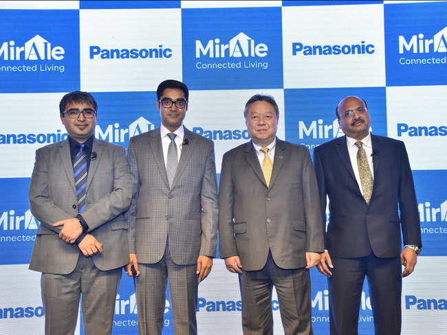 Panasonic connected home solutions launch event (from L-R): Mr. Manish Misra, Mr. Manish Sharma, Mr. Daizo Ito, Mr. Dinesh Aggarwal