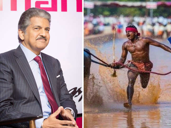 Mahindra (left) was all praises for Gowda (right).