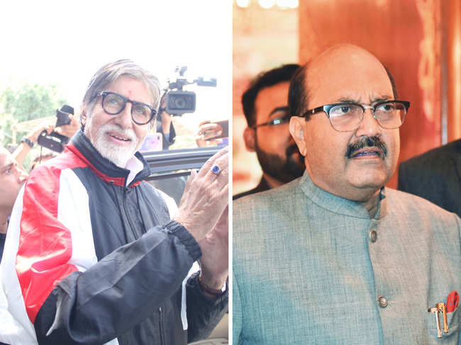 Amar Singh (right) issued an unconditional apology to Amitabh Bachchan (left).
