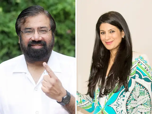 Harsh Goenka (left), Chairman of RPG Enterprises, was all praises for the Welspun CEO, Dipali Goenka (right).