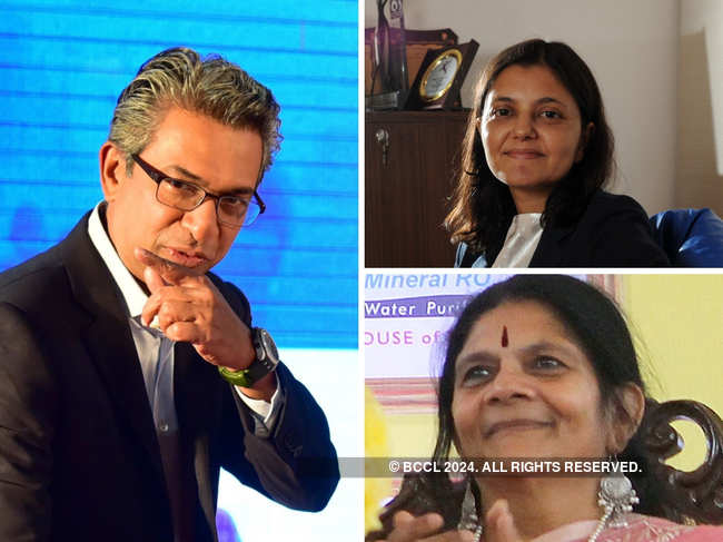 From left, clockwise: Rajan Anandan​, ​Sairee Chahal​ and Chetna Gala Sinha​ said that having role models is crucial for aspiring women entrepreneurs.