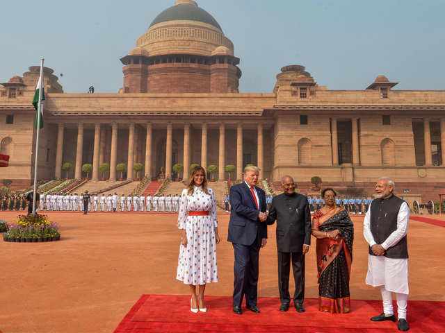 Trump's ceremonial reception at Rashtrapati Bhavan