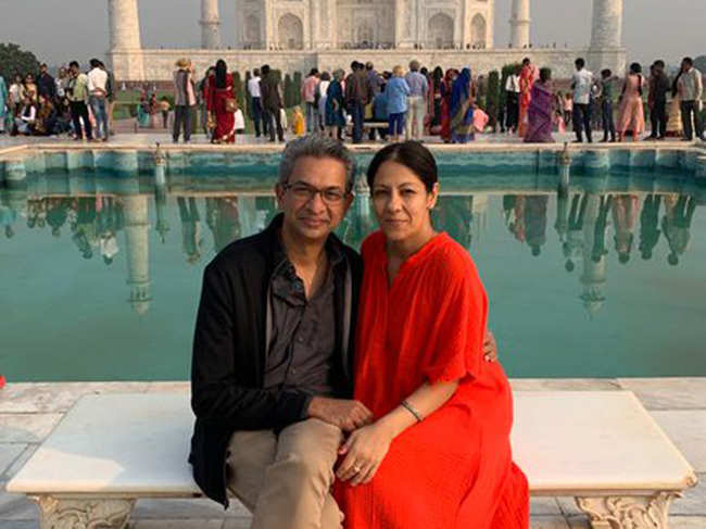 Rajan Anandan​ (L) said that ​being surrounded by entrepreneur-wife Radhika Chopra (R) ​has had a positive impact on their daughter.​
