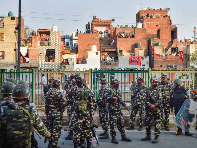 Security personnel in north east Delhi