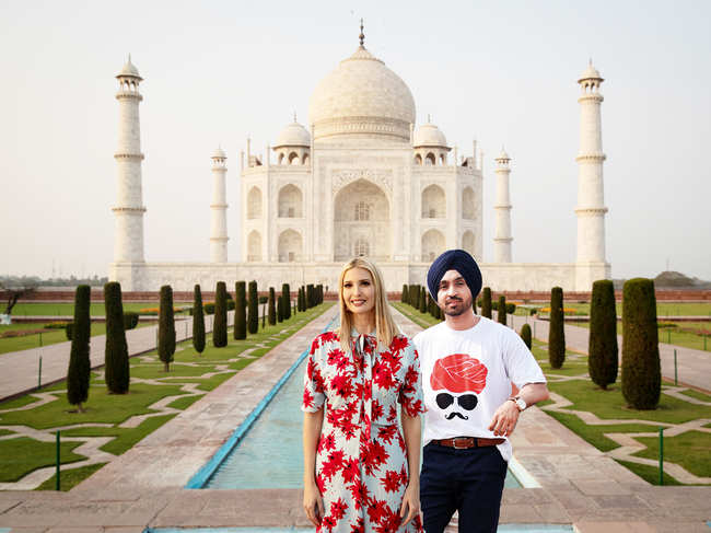 Ivanka ​Trump thanked Diljit Dosanjh for taking her to the spectacular Taj Mahal.
