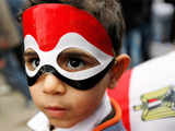 A young Egyptian anti-government protester