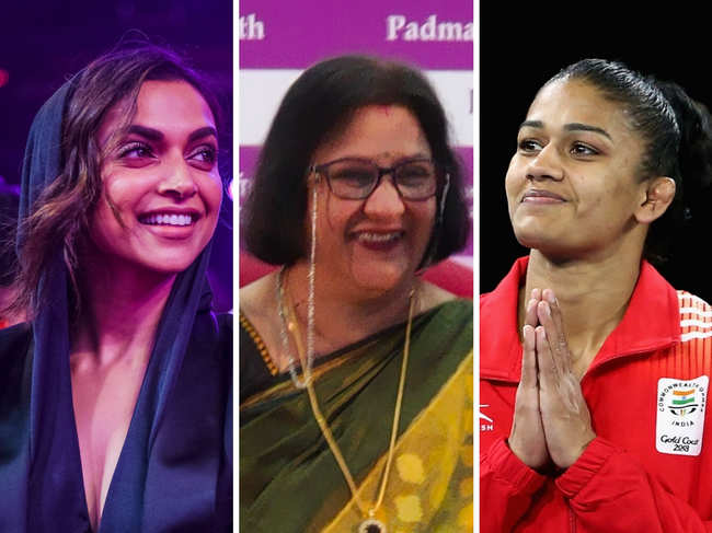 (L-R) ​Deepika Padukone​, Arundhati Bhattacharya​ and Babita Kumari​ have carved a niche for themselves.