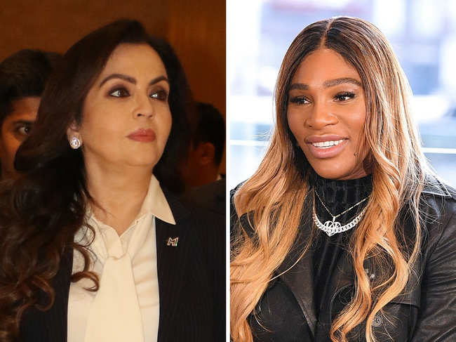 Nita ​Ambani (L) has led her Mumbai Indians franchise to becoming the most successful in IPL history​. (In pic, right - Serena Williams)