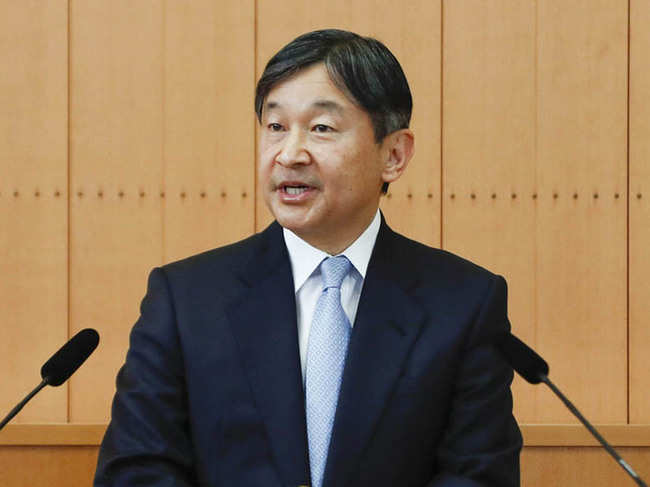 Japan's Emperor Naruhito speaks during a news conference in Tokyo.