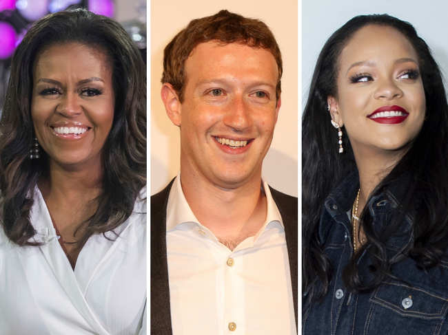 ​(L-R) Michelle Obama, Mark Zuckerburg, Rihanna​, and over 100,000 accounts tuned in for the hottest party online.​