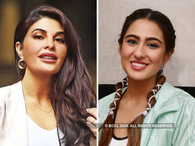 Get on Instagram, and follow Jacqueline Fernandez (L) and Sara Ali Khan (R)​ for exercise tips at home.​