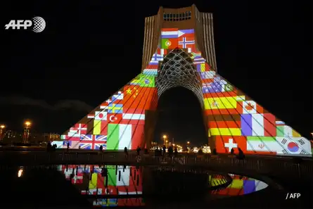 Global suffering: The Azadi Tower in Tehran, Iran