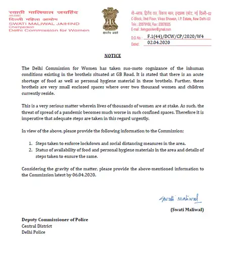 Delhi Commission for Women takes suo-moto cognizance of the 'inhuman conditions existing in the brothels situated at GB Road'