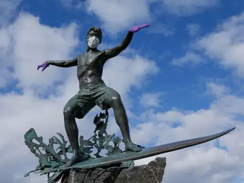 Surfer's statue