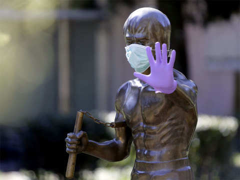 Freddie Mercury In Fight Against Coronavirus Statues Around The World Wear Gloves And Face Masks The Economic Times