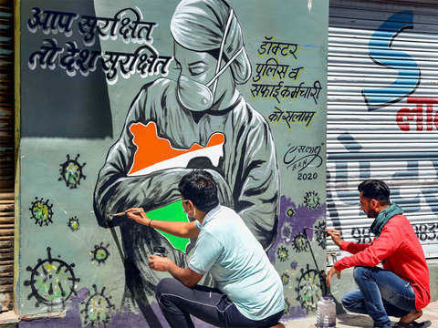 Coronavirus pandemic inspires the art of graffiti in India ...