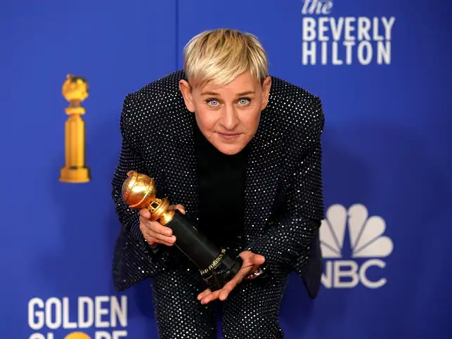 DeGeneres, whose daily television talk show had been off the air for three weeks because of a stay-at-home order, returned on Wednesday with a show filmed by her wife.