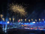 Fireworks light up the sky during the World Cup 2011 opening ceremony in Dhaka 