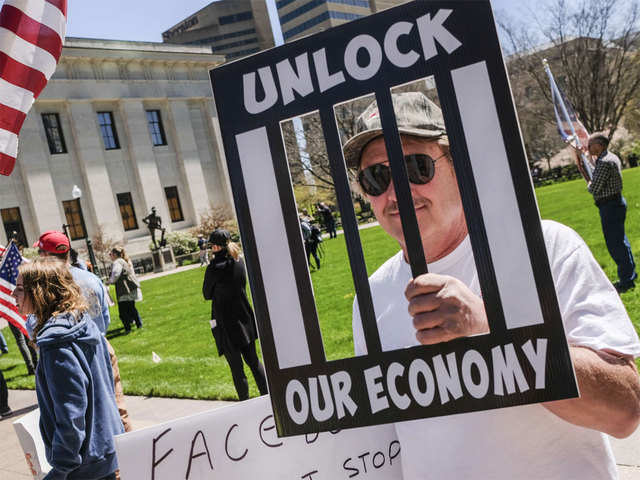 Ohioans protest economic shutdown - Coronavirus lockdown: Americans protest  the &#39;Stay-at-home&#39; order | The Economic Times