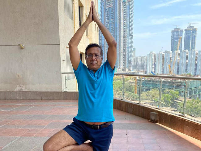 Agarwal starts his day every morning with some yoga.