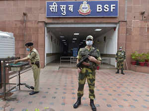 bsf covid contracts troops bengal quarantined jawan west over washes preventive measure officer border mask security wearing force hands against