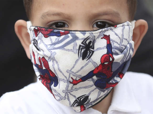 A Spiderman face mask
