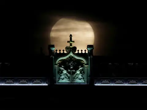 Supermoon above Tower Bridge, London