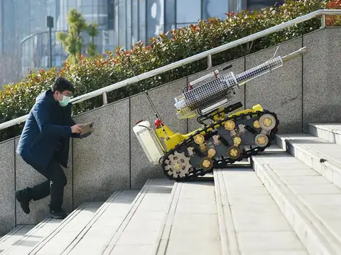​A robotic disinfectant sprayer