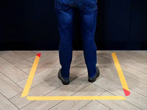 Markings on floor for social distancing