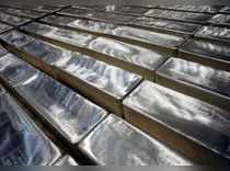 FILE PHOTO: Silver bars are pictured in Silver Bullion's vault in Singapore