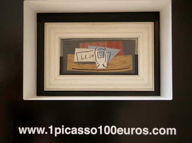 The painting 'Nature morte' by Picasso hangs on a wall at Christie's auction house in Paris.